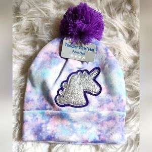 ~Unicorn Tie Dye Toddler's Pom Hat~New!